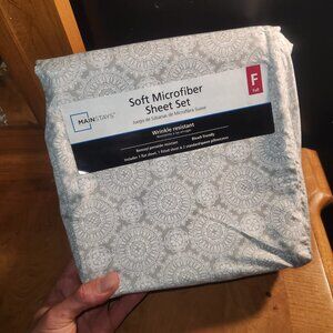 Mainstays Soft Microfiber Full Size Sheet Set Gray, New